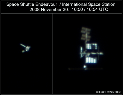 Raumstation ISS und Space Shuttle Endeavour am 30.11.2008